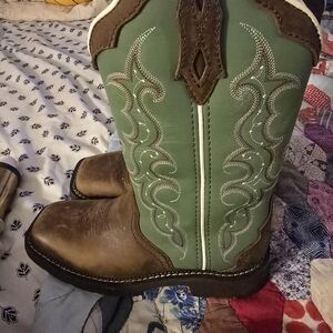 Green and Brown Western Boots